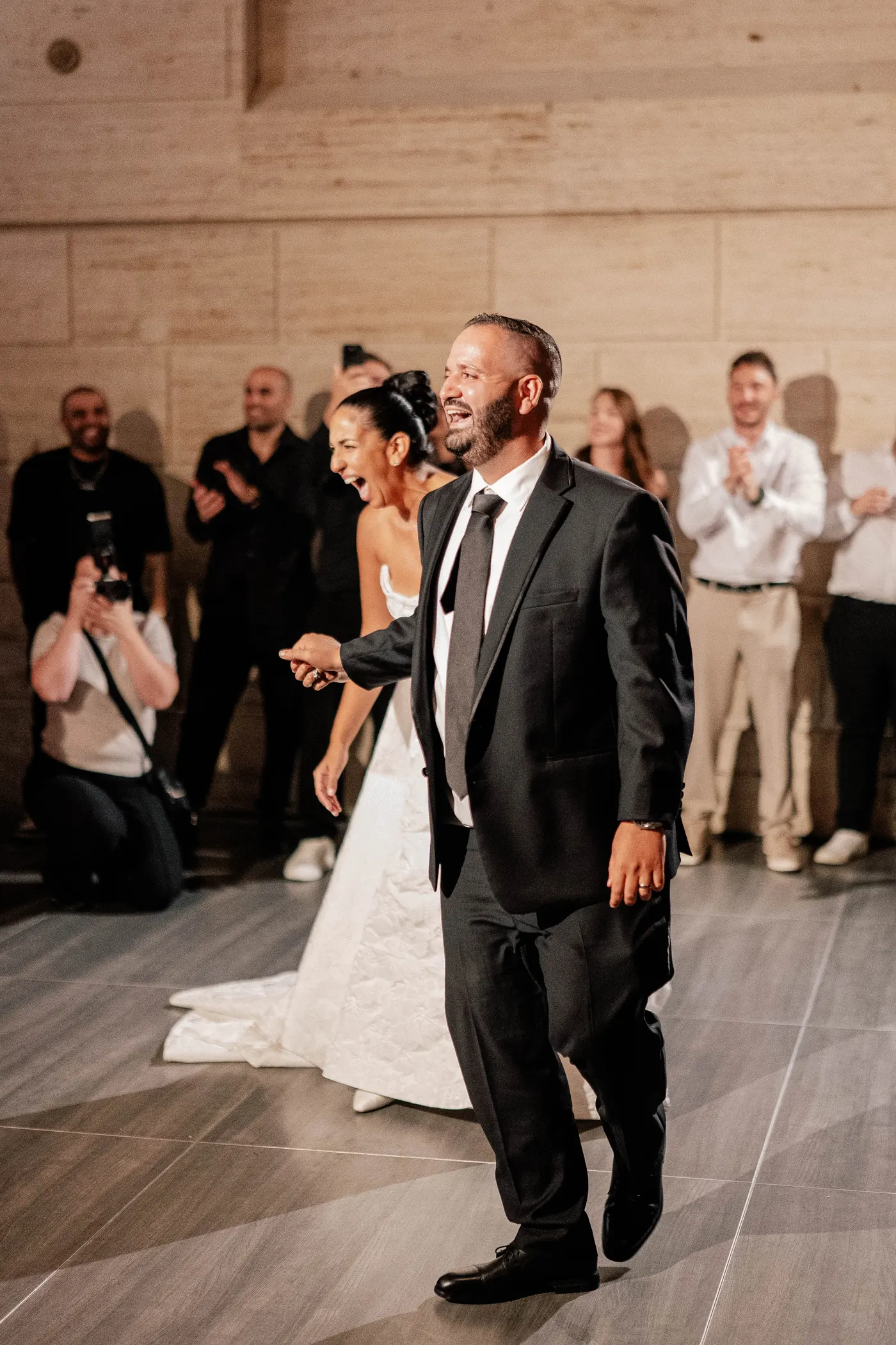 Simon and Gianna laughing on the dance floor