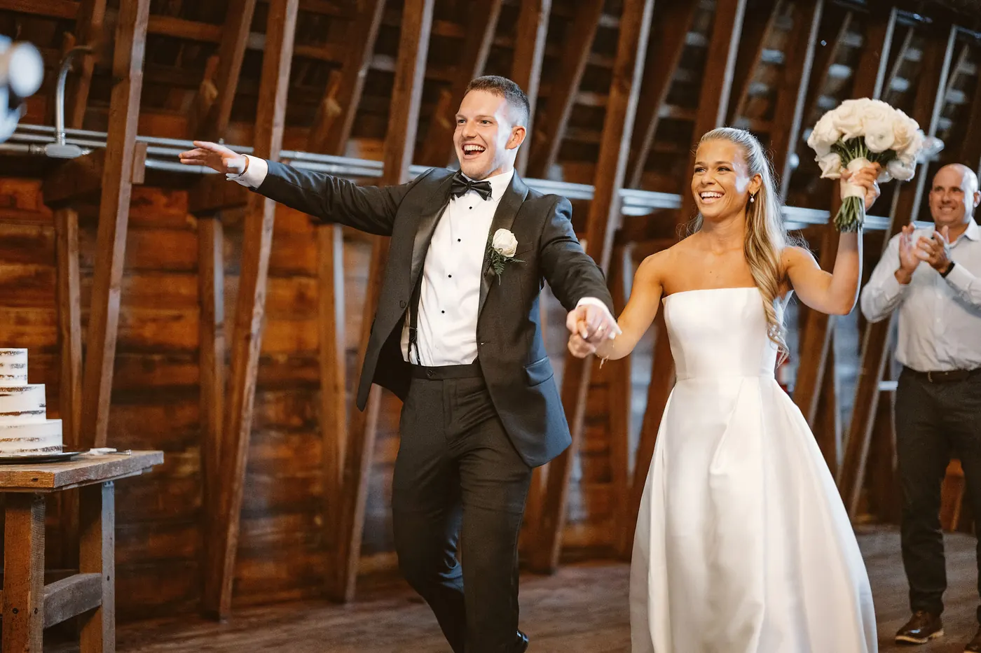 Steve and Madison making their grand entrance into the barn