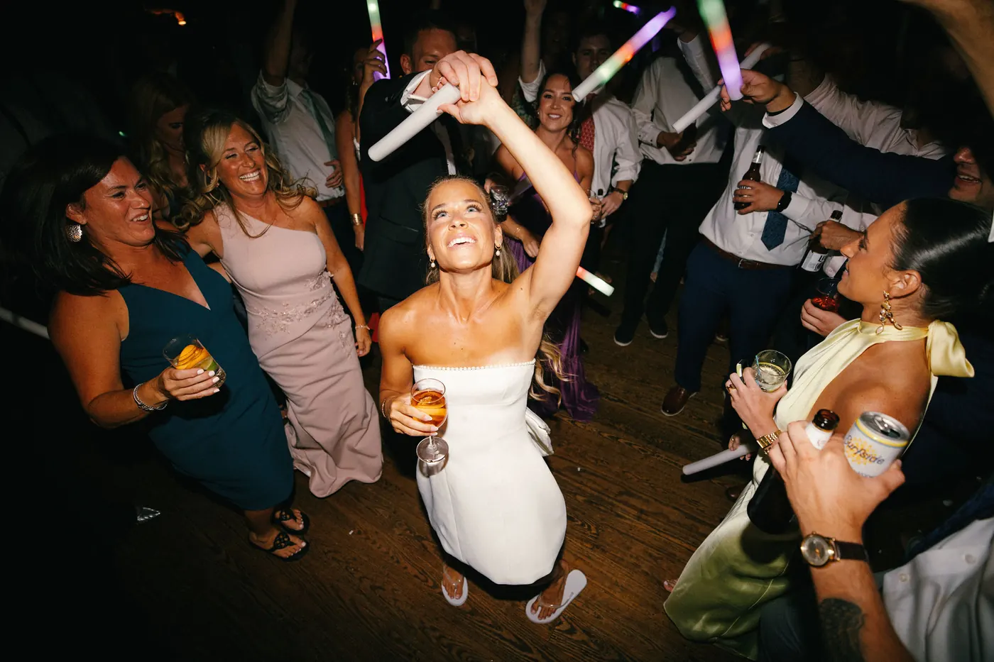 Madison dancing in the middle of a crowded dance floor